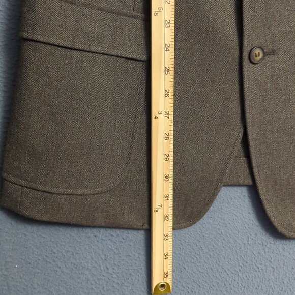 Patagonia VTG Sports Coat Men's 44R Brown Half Lined Herringbone Tweed Stretch - Picture 11 of 16